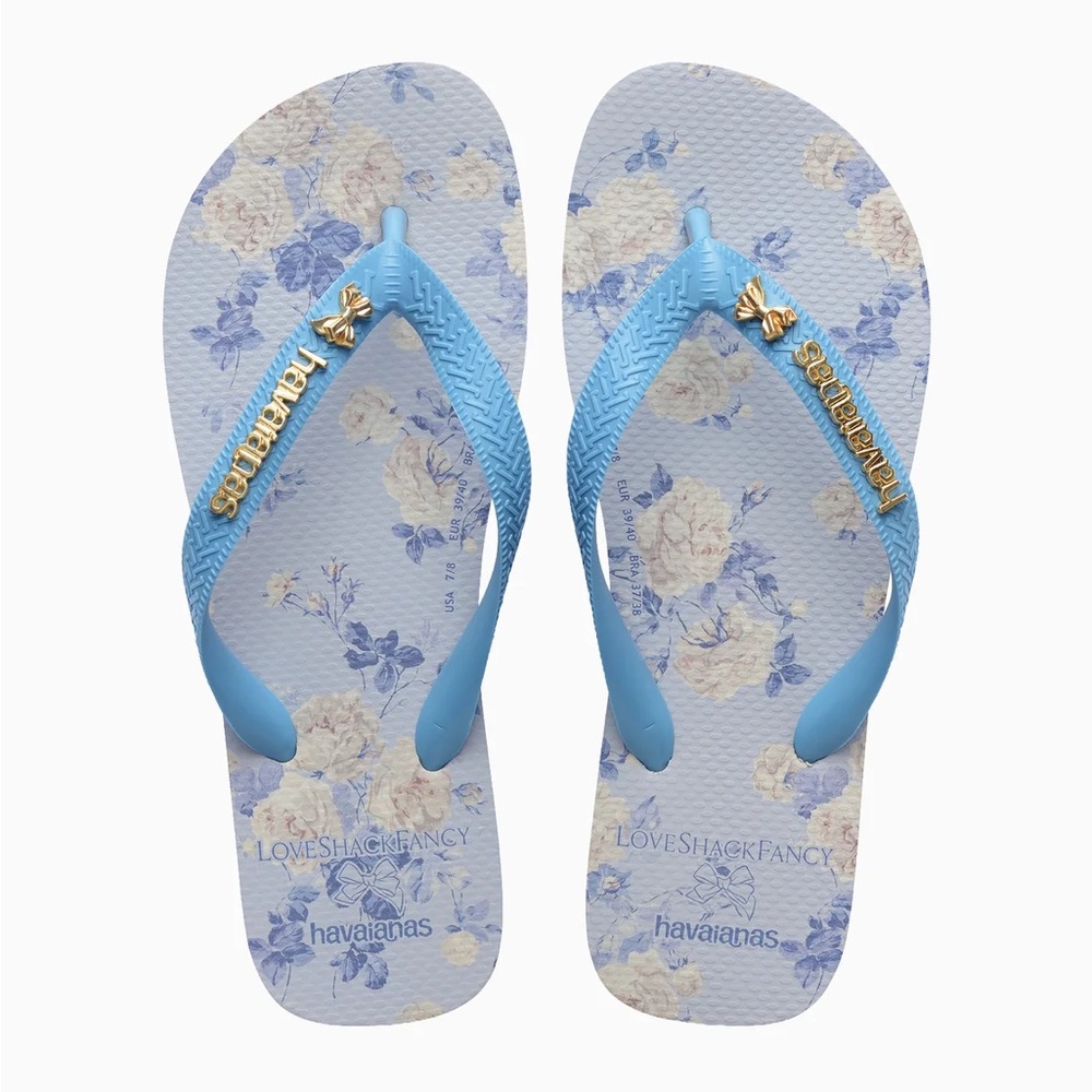 LoveShackFancy Blue Floral Sandals